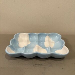 12 CT Ceramic Cloud Design Egg Holder/Tray